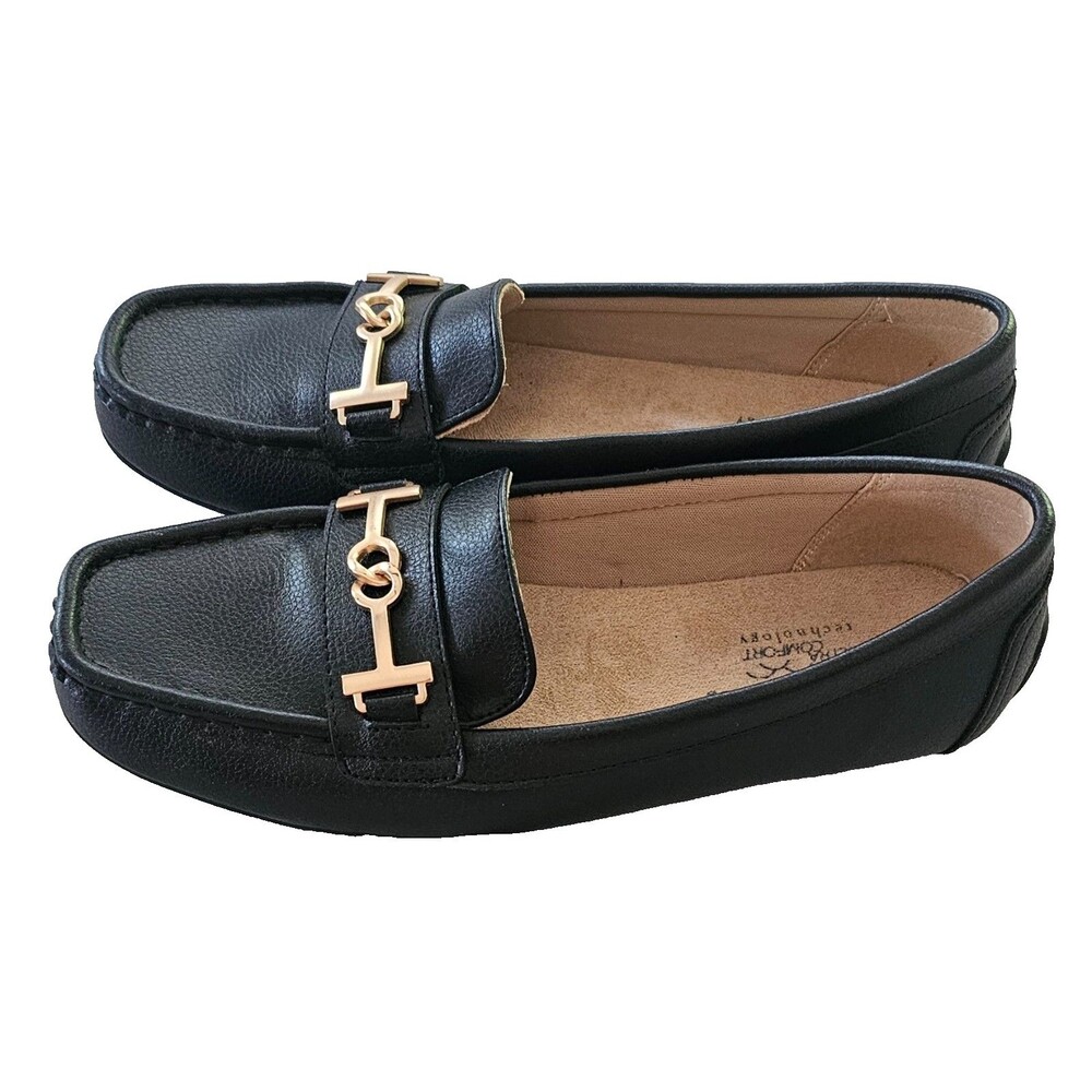 Kim Rogers Cheryl Loafers Women’s 6.5 Black NWOT Comfort Slip On Gold Bit Shoe - Picture 4 of 9